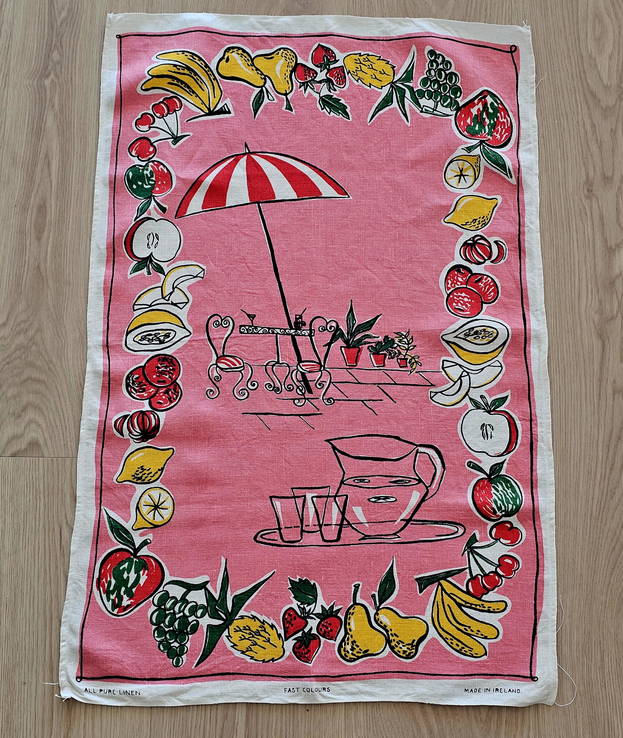 Teatowel - Summer Refreshment - morpeth antique centre hunter valley region vintage tea towel linen cotton roadtrip towns villages international summer refreshments