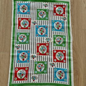 Teatowel – Floral Tiles & Stripes