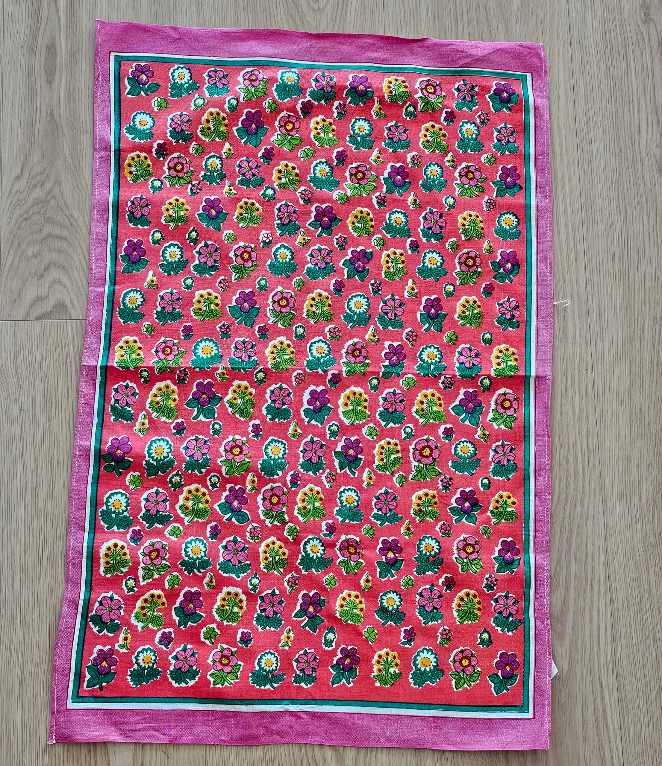 Teatowel - Spring Pink - morpeth antique centre hunter valley region vintage tea towel road trip linen irish ulster weavers cotton international domestic australian spring pink