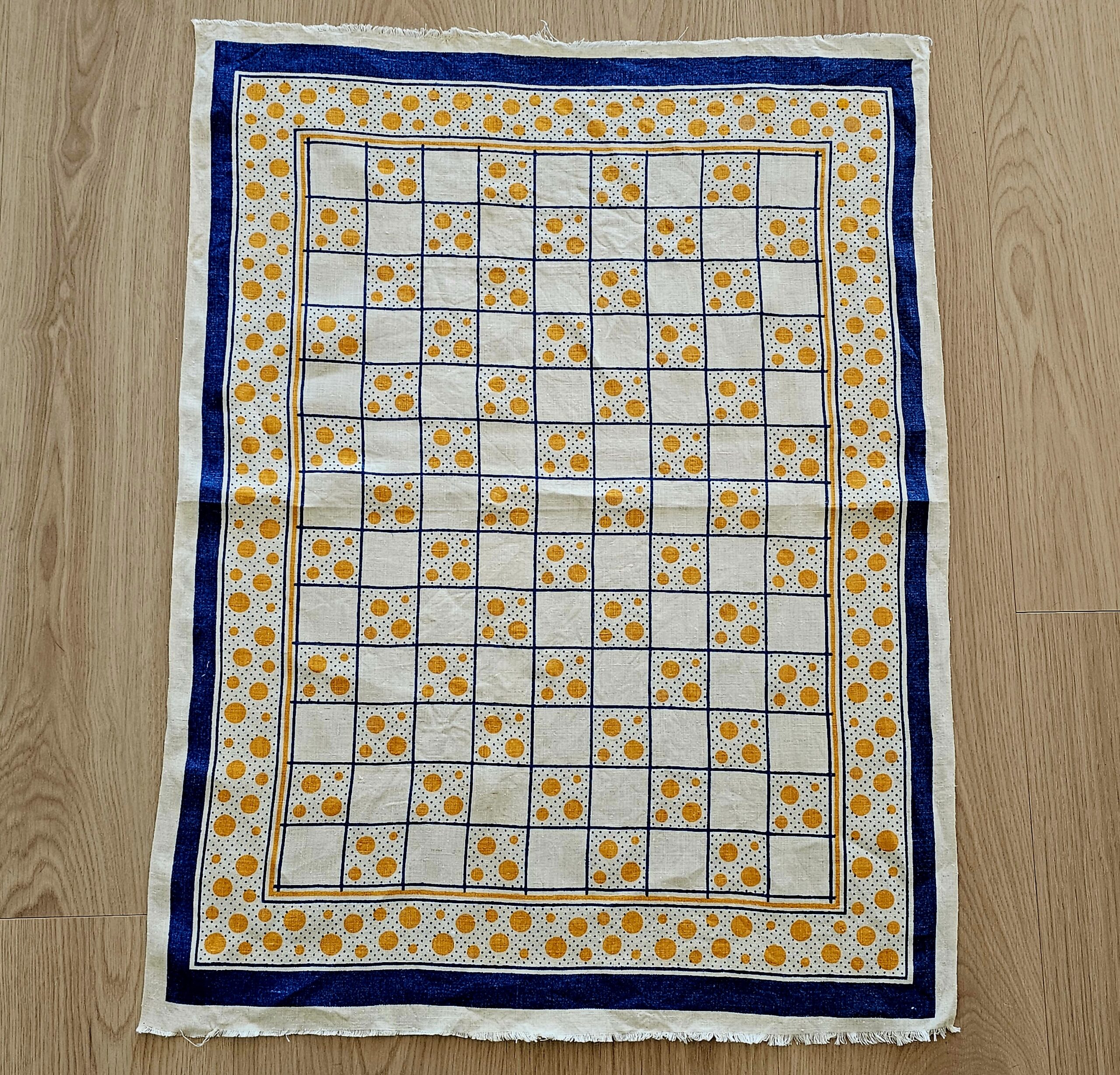 Teatowel - Squares & Circles - morpeth antique centre hunter valley region vintage tea towel road trip linen irish ulster weavers cotton international domestic australian squares and circles