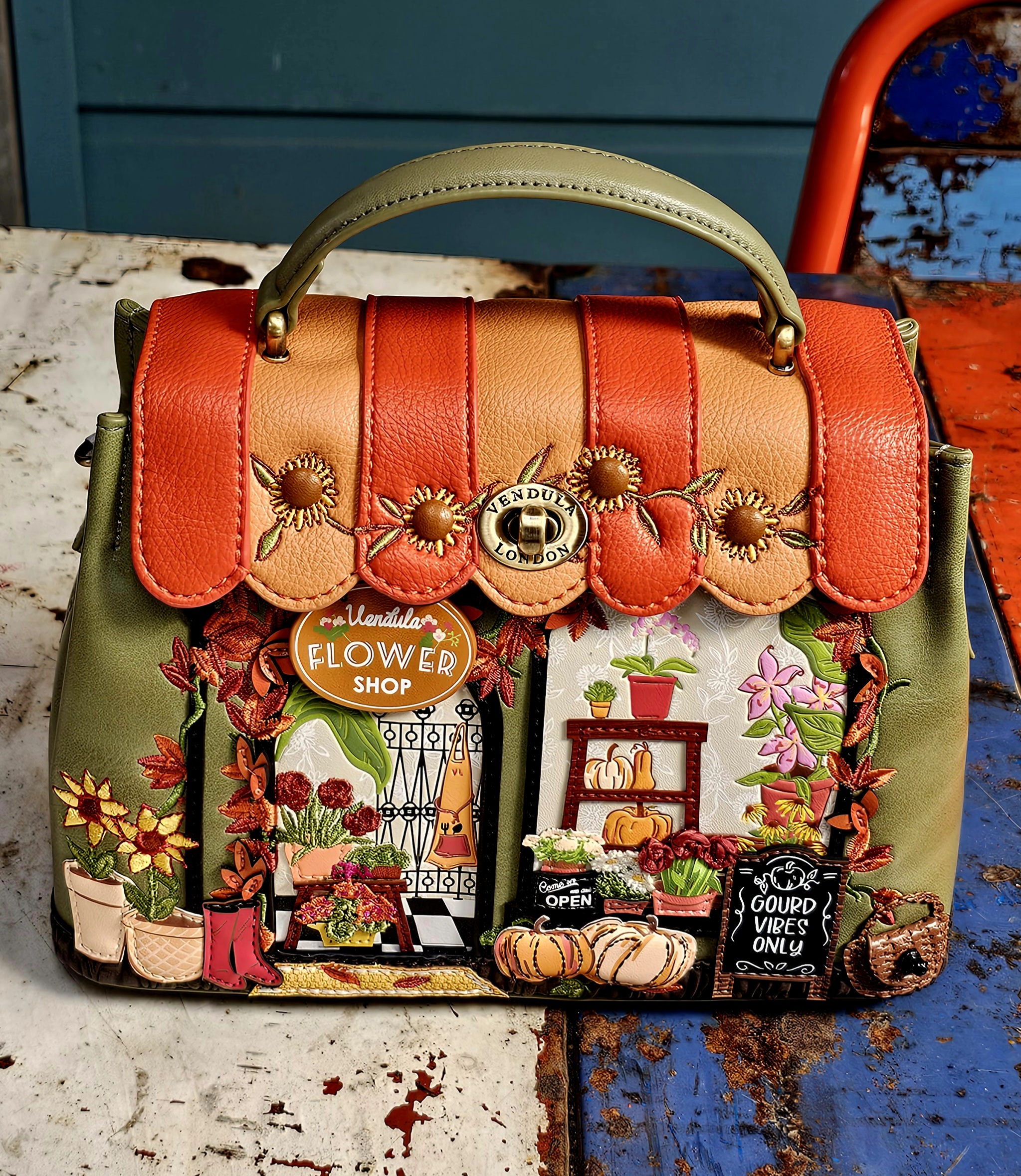 Vendula Mini Grace Bag - Flower Shop - morpeth gift gallery vendula london flower shop mini grace grab wallet coin purse flip phone case pouch kate eliza bella alice paige key charm pod case zip around zipper