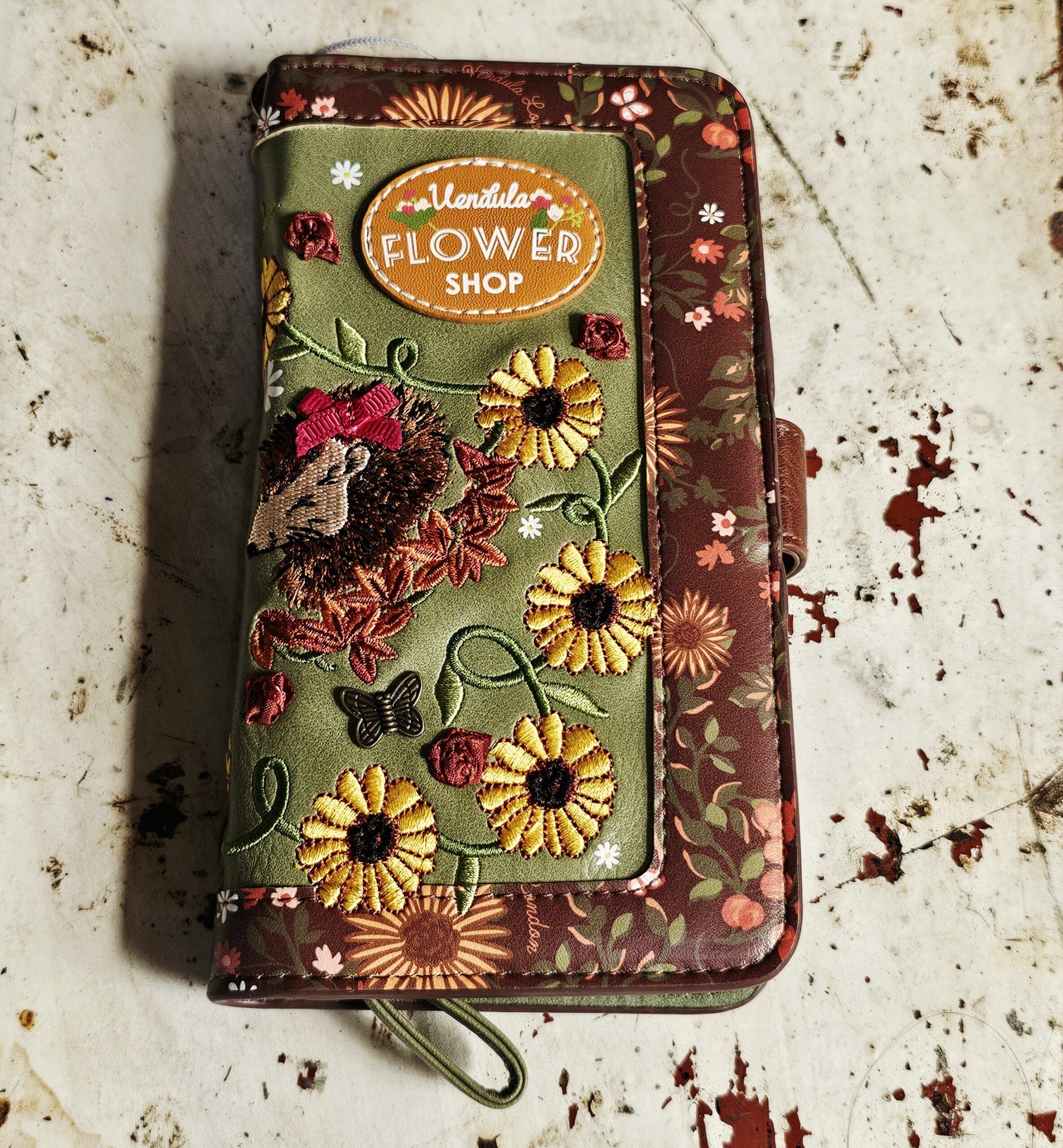 Vendula Flip Phone Case - Flower Shop - morpeth gift gallery vendula london flower shop mini grace grab wallet coin purse flip phone case pouch kate eliza bella alice paige key charm pod case zip around zipper flower shop