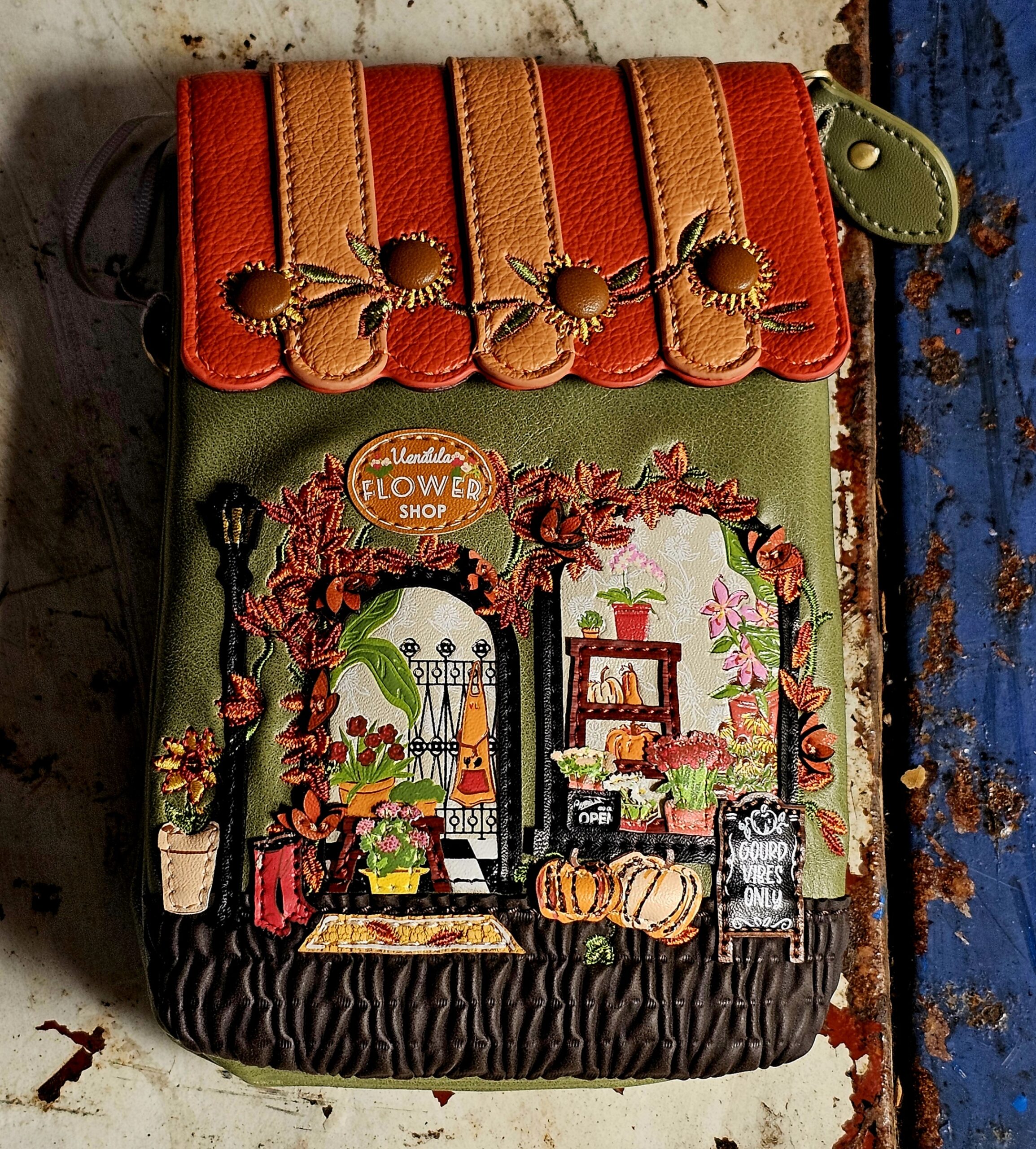Vendula Phone Pouch - Flower Shop - morpeth gift gallery vendula london flower shop mini grace grab wallet coin purse flip phone case pouch kate eliza bella alice paige key charm pod case zip around zipper flower shop
