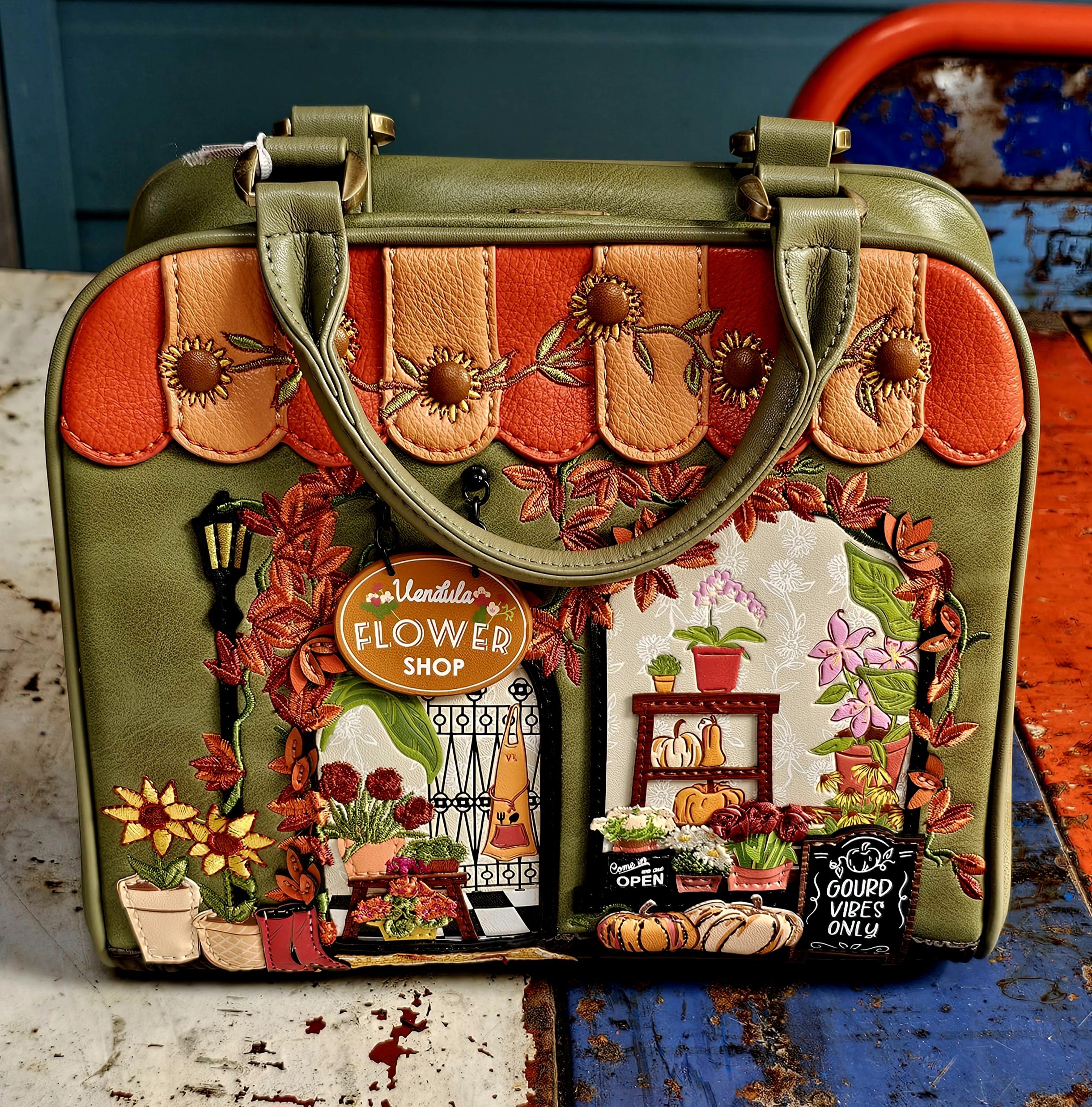 Vendula Eliza Bag - Flower Shop - morpeth gift gallery vendula london flower shop mini grace grab wallet coin purse flip phone case pouch kate eliza bella alice paige key charm pod case zip around zipper flower shop