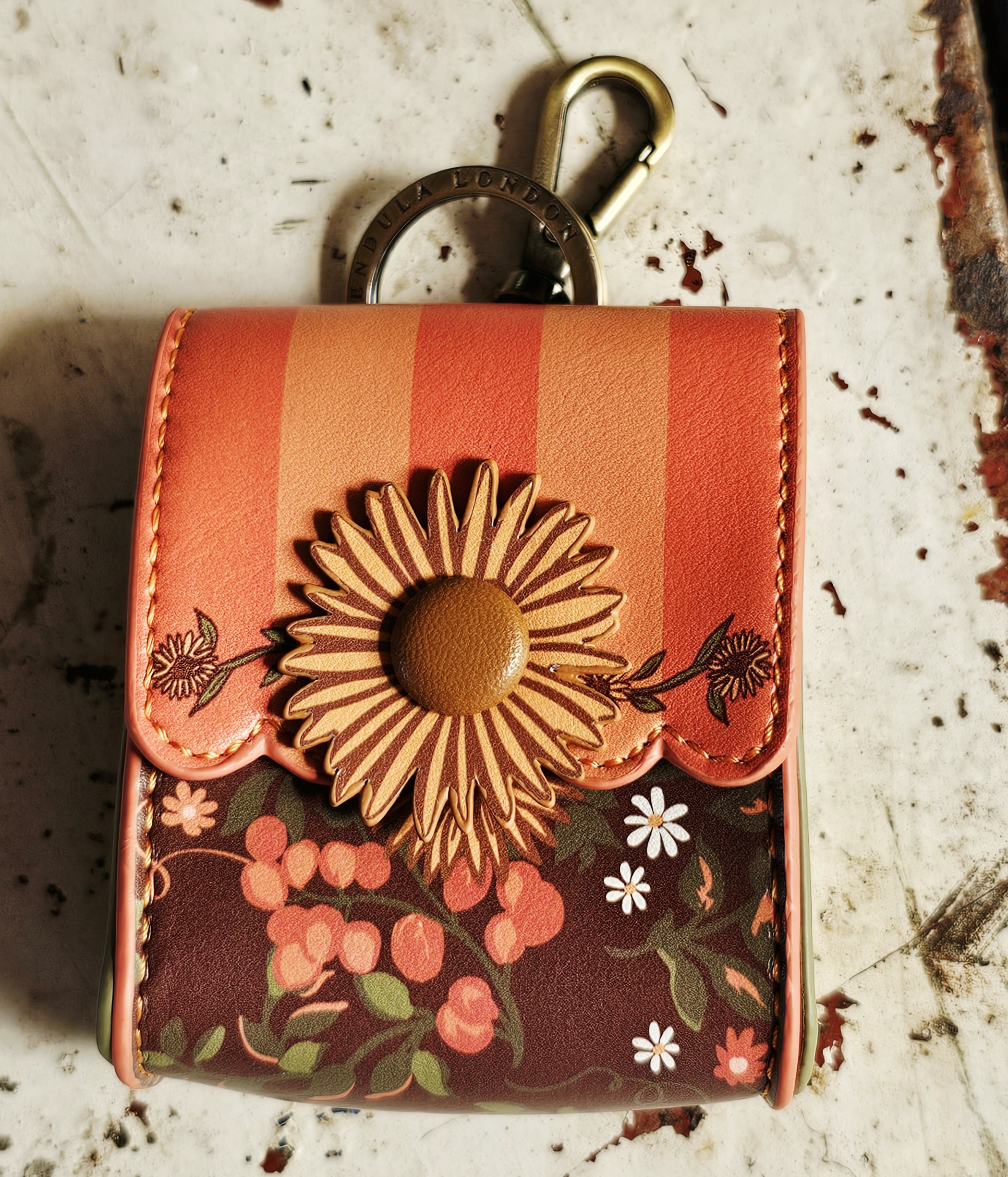 Vendula Key Ring & Pouch - Flower Shop - morpeth gift gallery vendula london flower shop mini grace grab wallet coin purse flip phone case pouch kate eliza bella alice paige key charm pod case zip around zipper flower shop