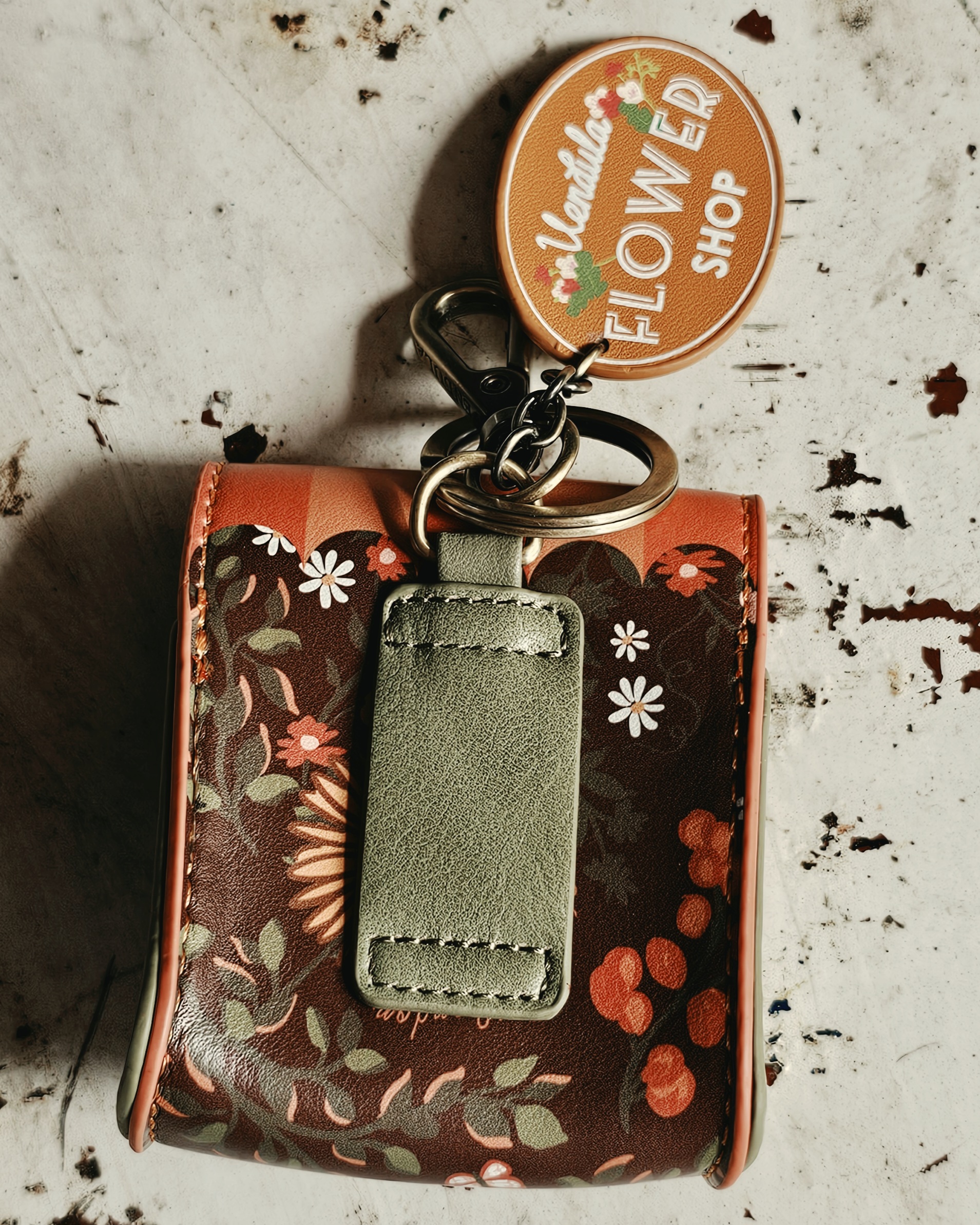 Vendula Key Ring & Pouch - Flower Shop - morpeth gift gallery vendula london flower shop mini grace grab wallet coin purse flip phone case pouch kate eliza bella alice paige key charm pod case zip around zipper flower shop