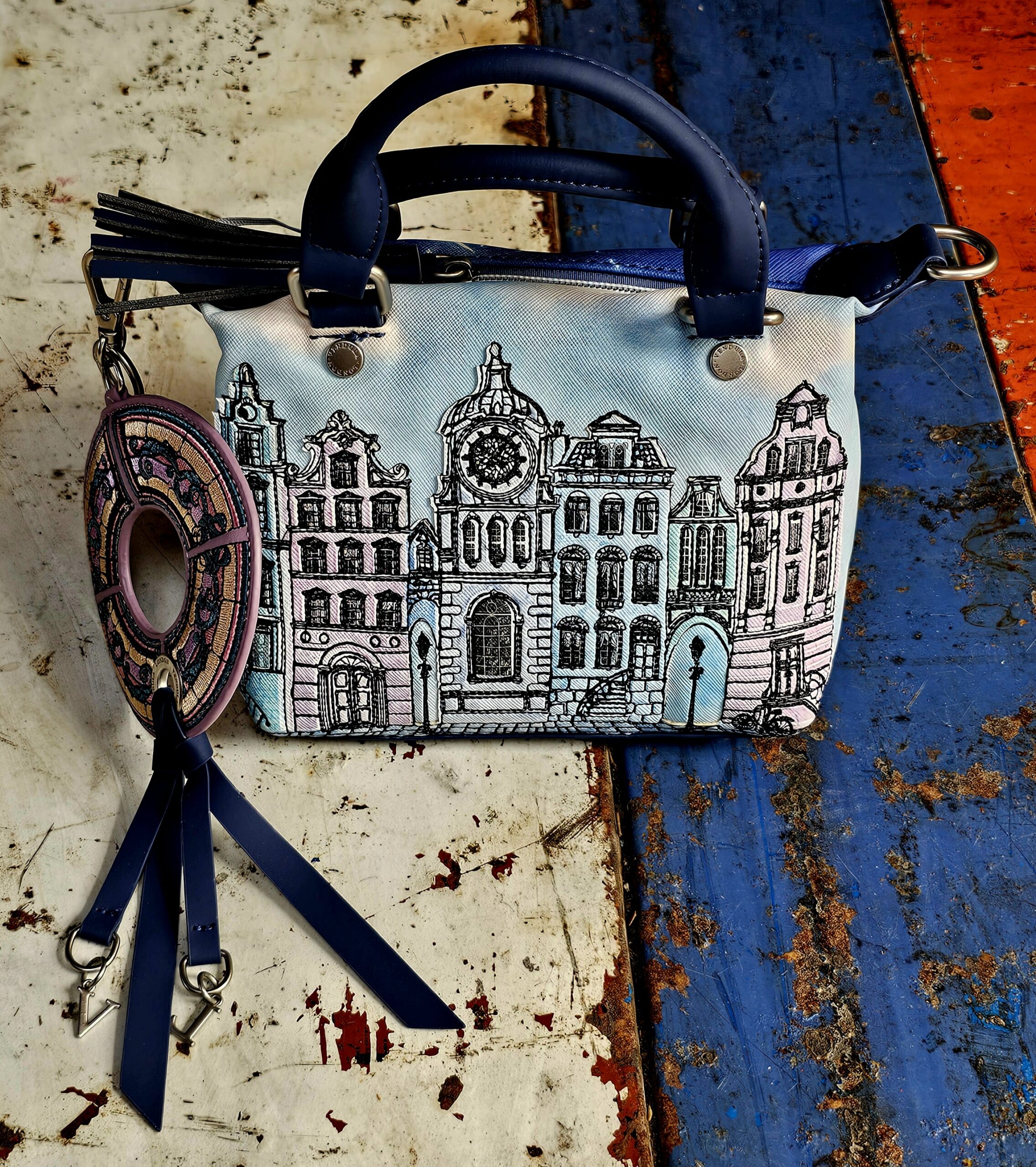 Vendula Mini Bonnie Bag - Cats in the City - morpeth gift gallery vendula london flower shop mini grace grab wallet coin purse flip phone case pouch kate eliza bella alice paige key charm pod case zip around zipper bonnie cats in the city