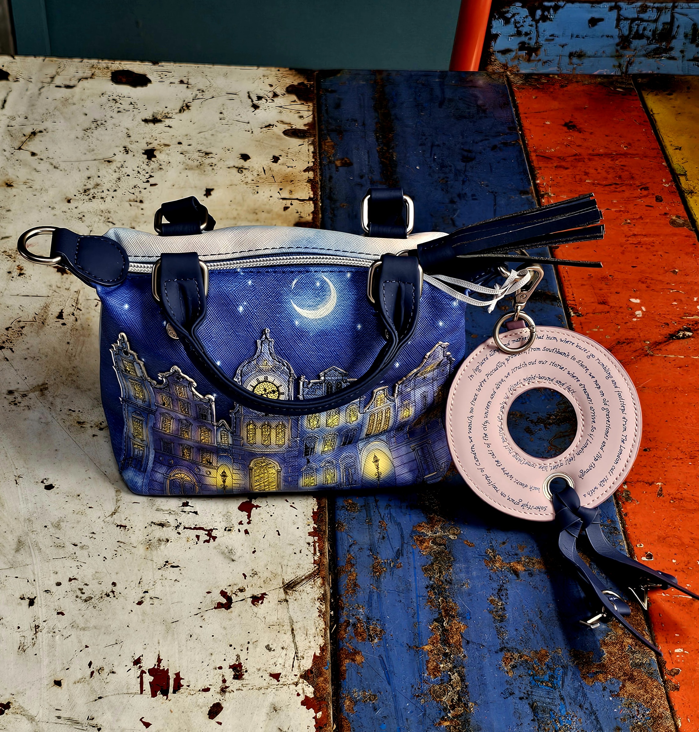 Vendula Mini Bonnie Bag - Cats in the City - morpeth gift gallery vendula london flower shop mini grace grab wallet coin purse flip phone case pouch kate eliza bella alice paige key charm pod case zip around zipper bonnie cats in the city