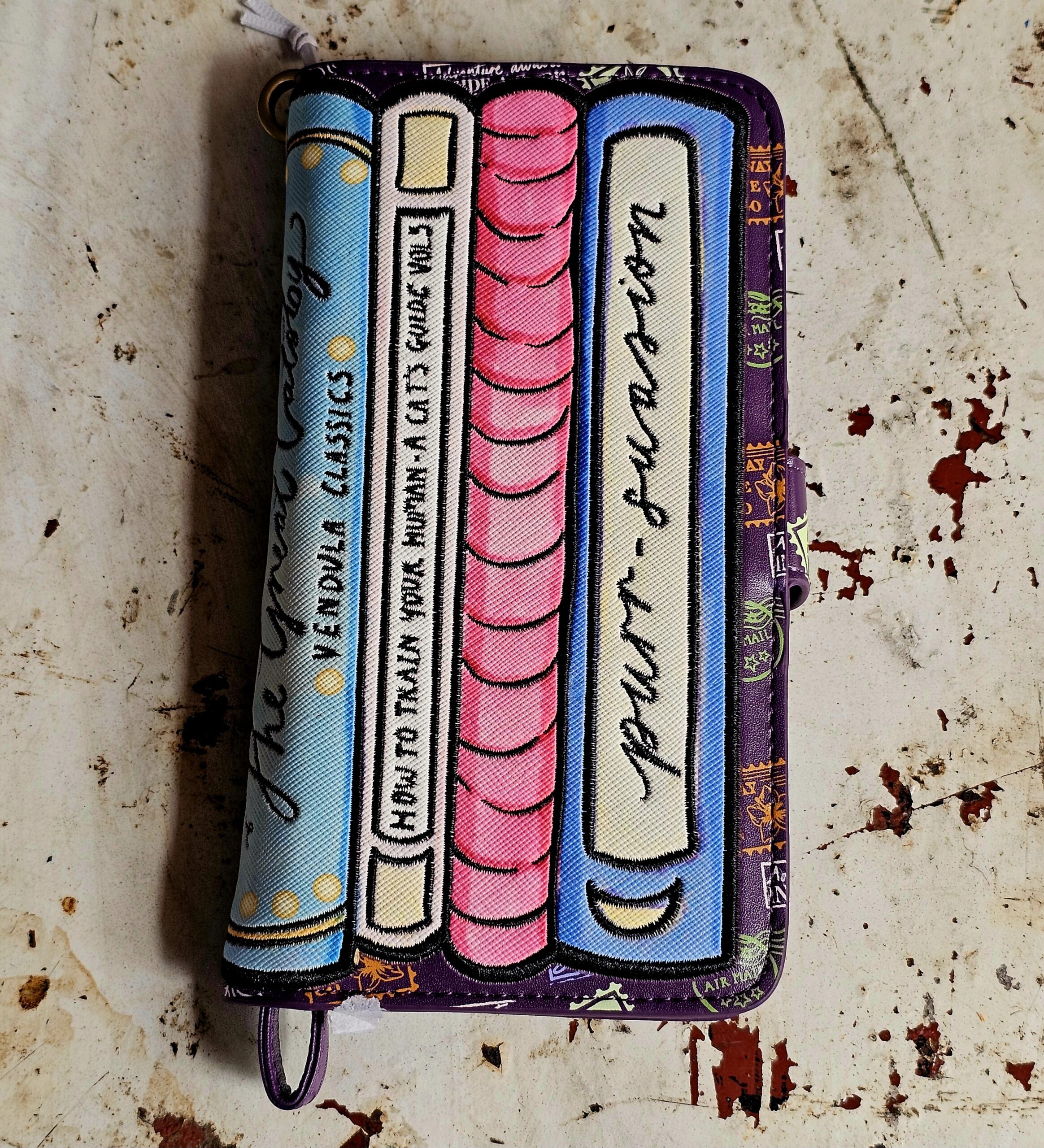 Vendula Flip Phone Case - Library Bookshop - morpeth gift gallery vendula london flower shop mini grace grab wallet coin purse flip phone case pouch kate eliza bella alice paige key charm pod case zip around zipper travelling book shop