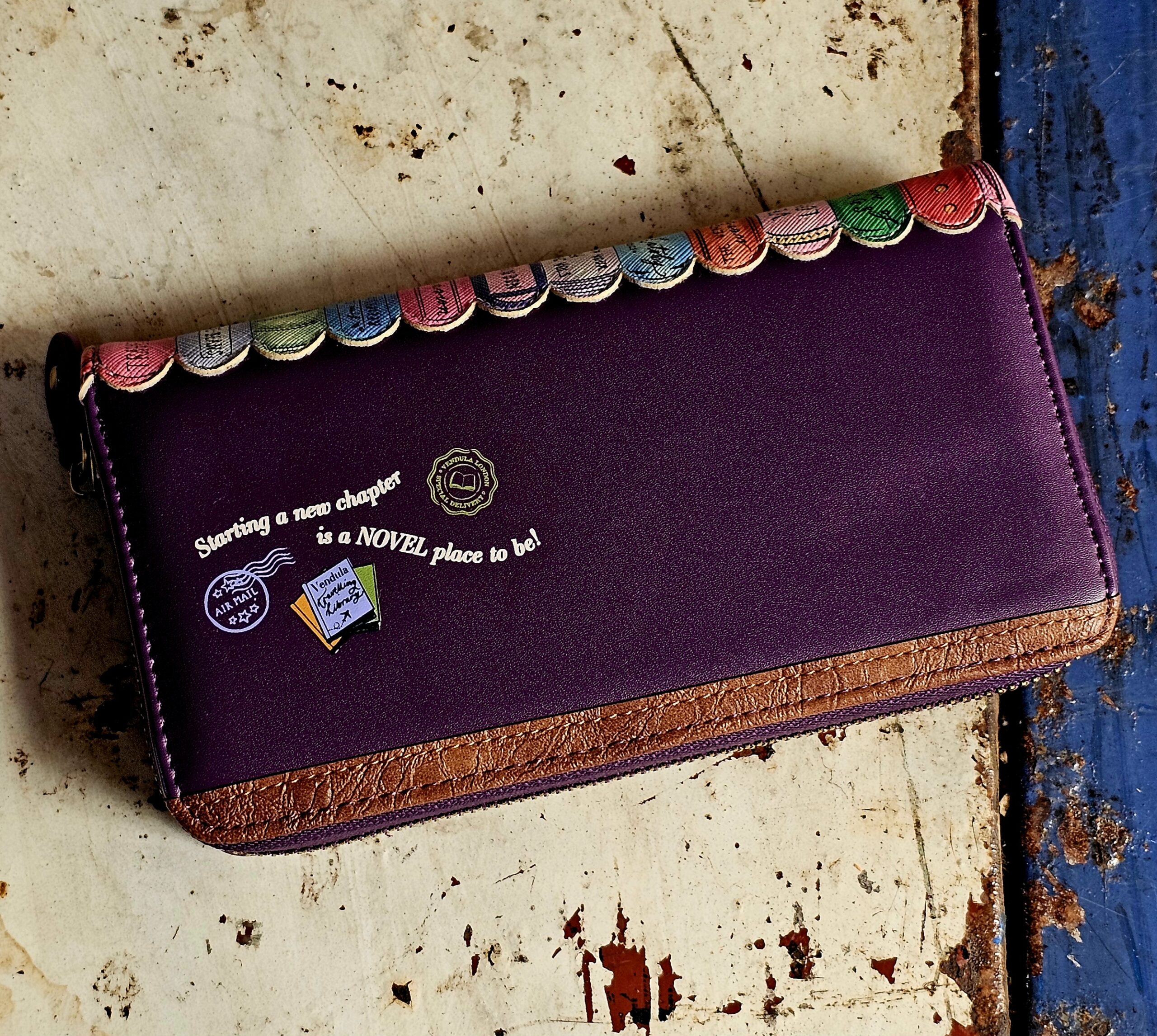 Vendula Zip Around Wallet - Library Bookshop - morpeth gift gallery vendula london flower shop mini grace grab wallet coin purse flip phone case pouch kate eliza bella alice paige key charm pod case zip around zipper travelling book shop