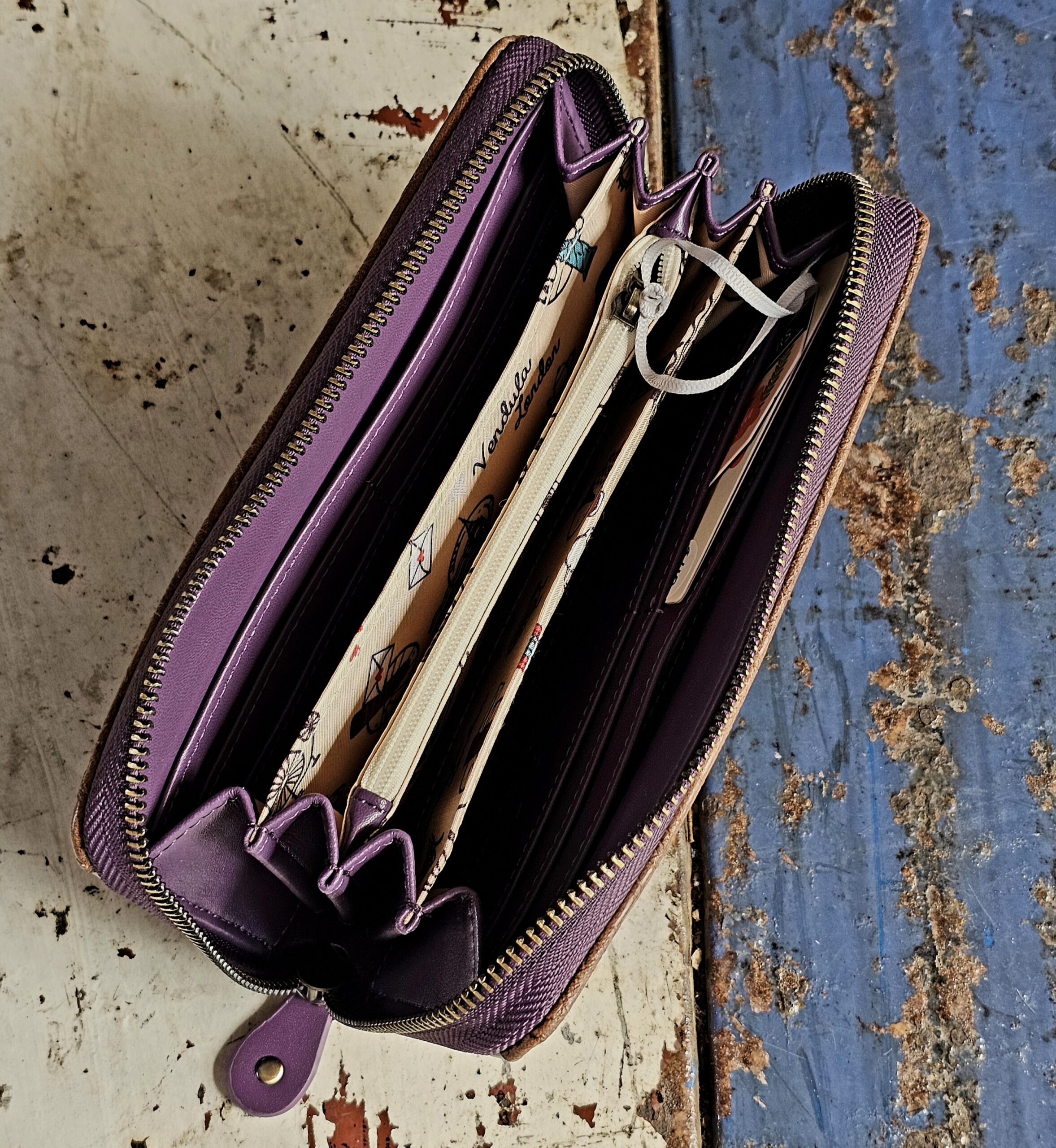 Vendula Zip Around Wallet - Library Bookshop - morpeth gift gallery vendula london flower shop mini grace grab wallet coin purse flip phone case pouch kate eliza bella alice paige key charm pod case zip around zipper travelling book shop