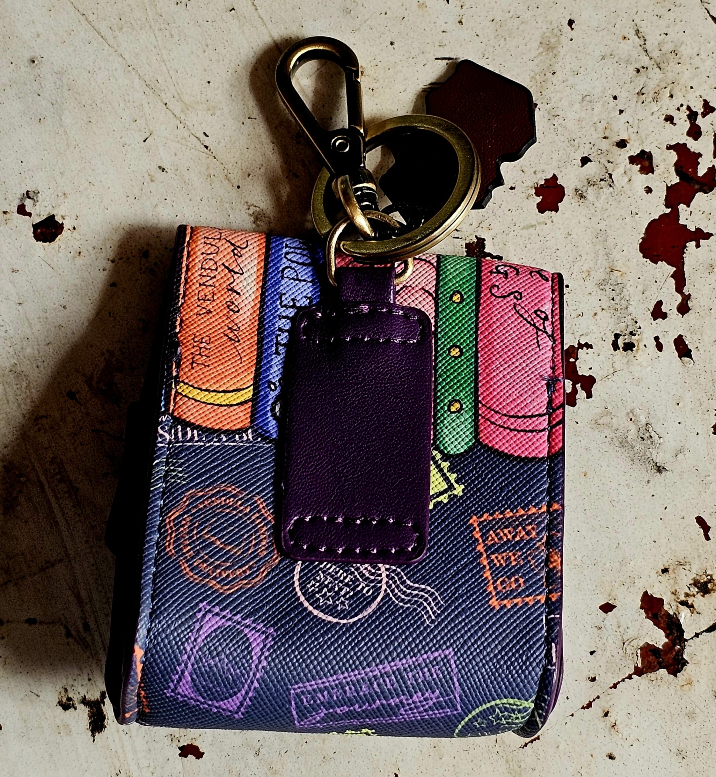 Vendula Keychain & Pouch - Library Bookshop - morpeth gift gallery vendula london flower shop mini grace grab wallet coin purse flip phone case pouch kate eliza bella alice paige key charm pod case zip around zipper travelling book shop