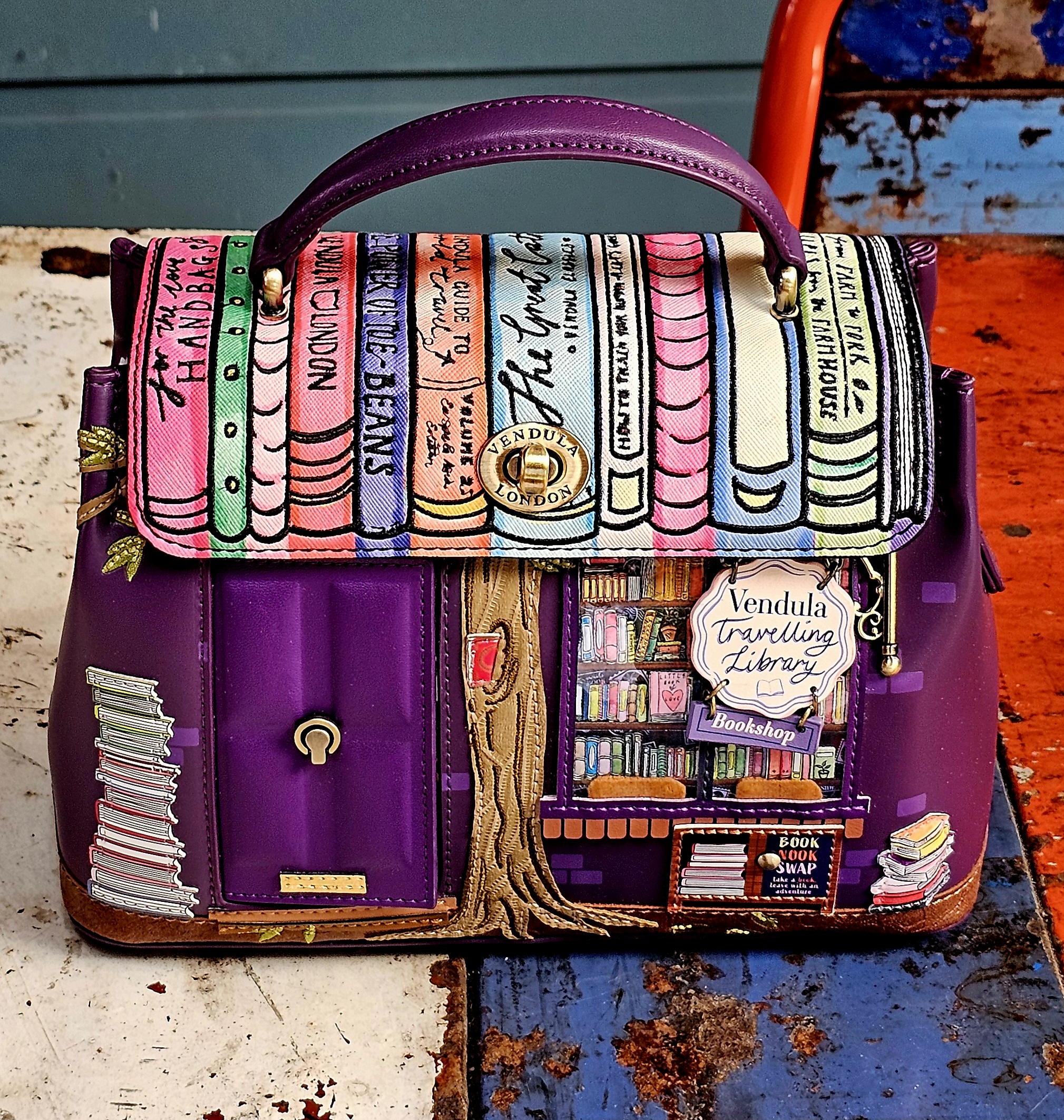 Vendula Mini Grace Bag - Library Bookshop - morpeth gift gallery vendula london flower shop mini grace grab wallet coin purse flip phone case pouch kate eliza bella alice paige key charm pod case zip around zipper travelling book shop