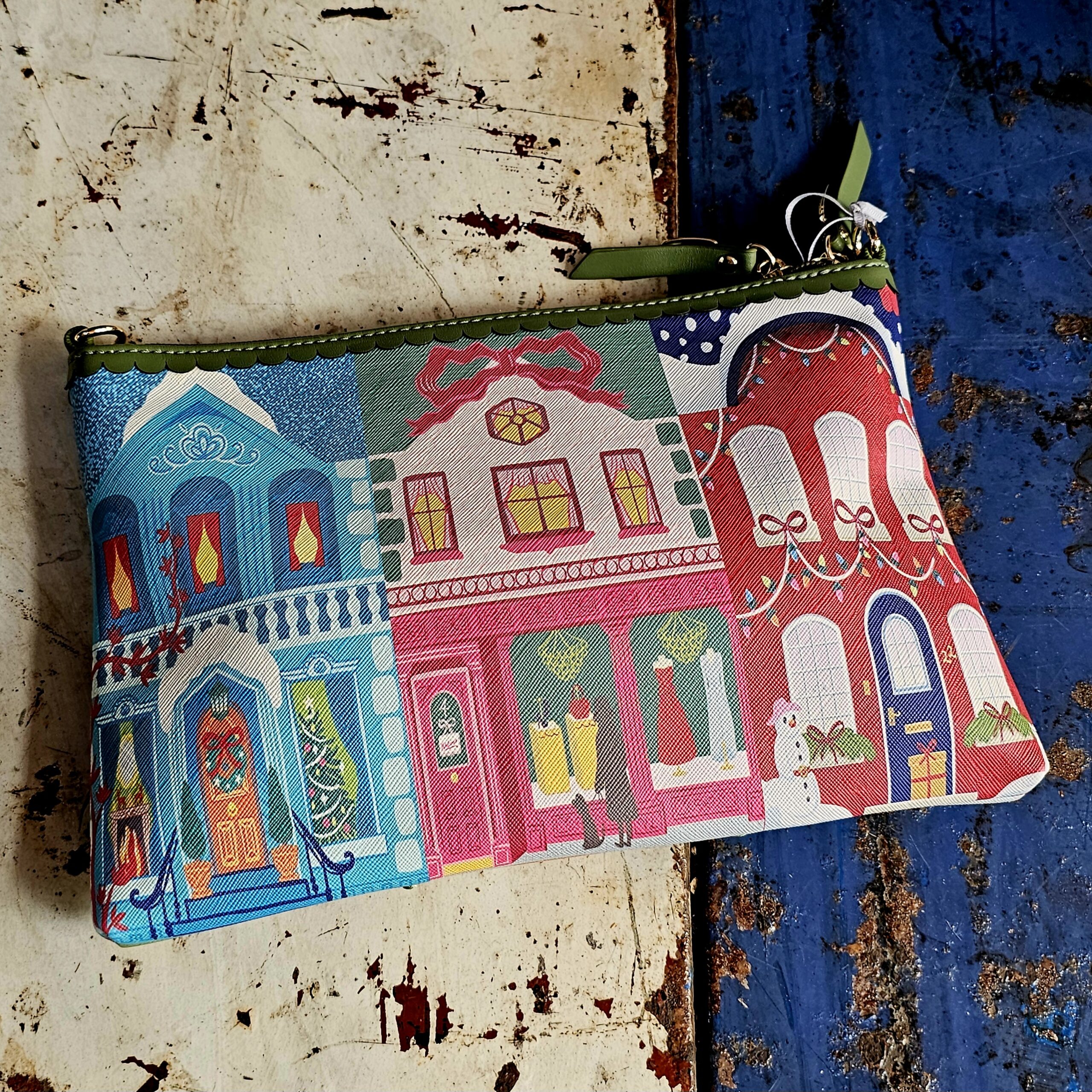 Vendula Kate Pouch Bag - Village - morpeth gift gallery vendula london flower shop mini grace grab wallet coin purse flip phone case pouch kate eliza bella alice paige key charm pod case zip around zipper travelling book shop fairy village