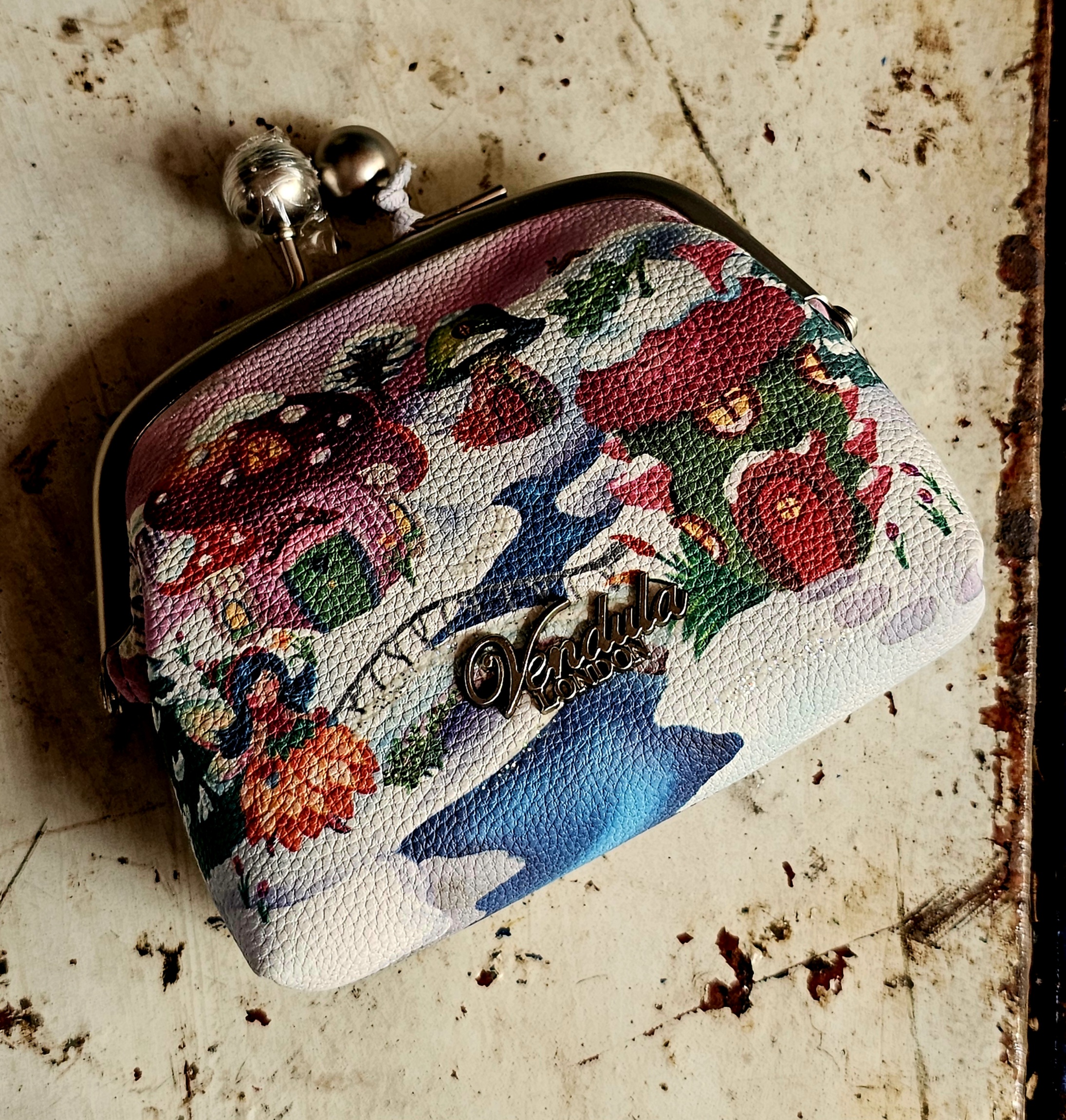 Vendula Rita Clip Coin Purse - Fairy Village - morpeth gift gallery vendula london flower shop mini grace grab wallet coin purse flip phone case pouch kate eliza bella alice paige key charm pod case zip around zipper travelling book shop rita fairy village