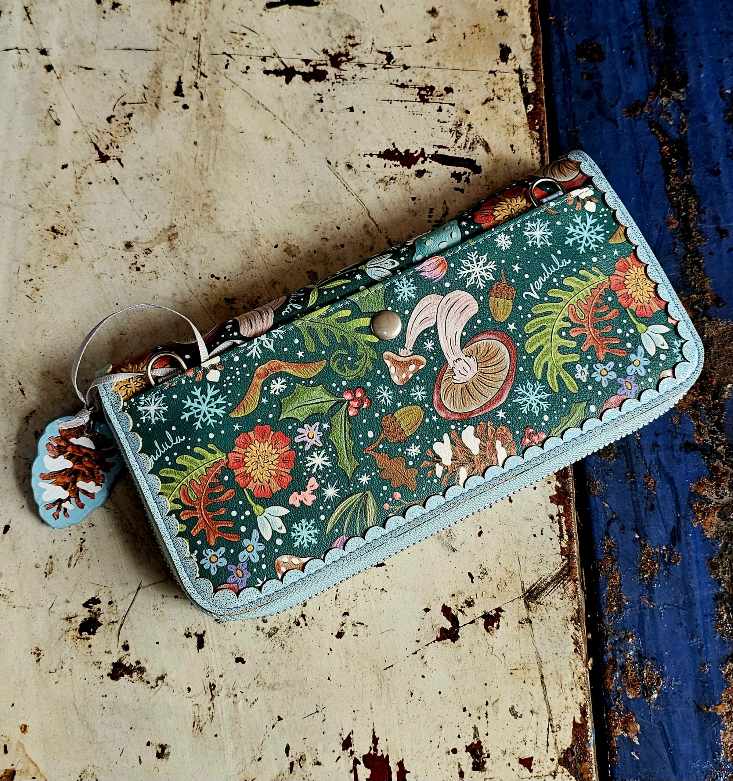 Vendula Zip Around Wallet - Fairy Village - morpeth gift gallery vendula london flower shop mini grace grab wallet coin purse flip phone case pouch kate eliza bella alice paige key charm pod case zip around zipper travelling book shop fairy village toadstool mushroom