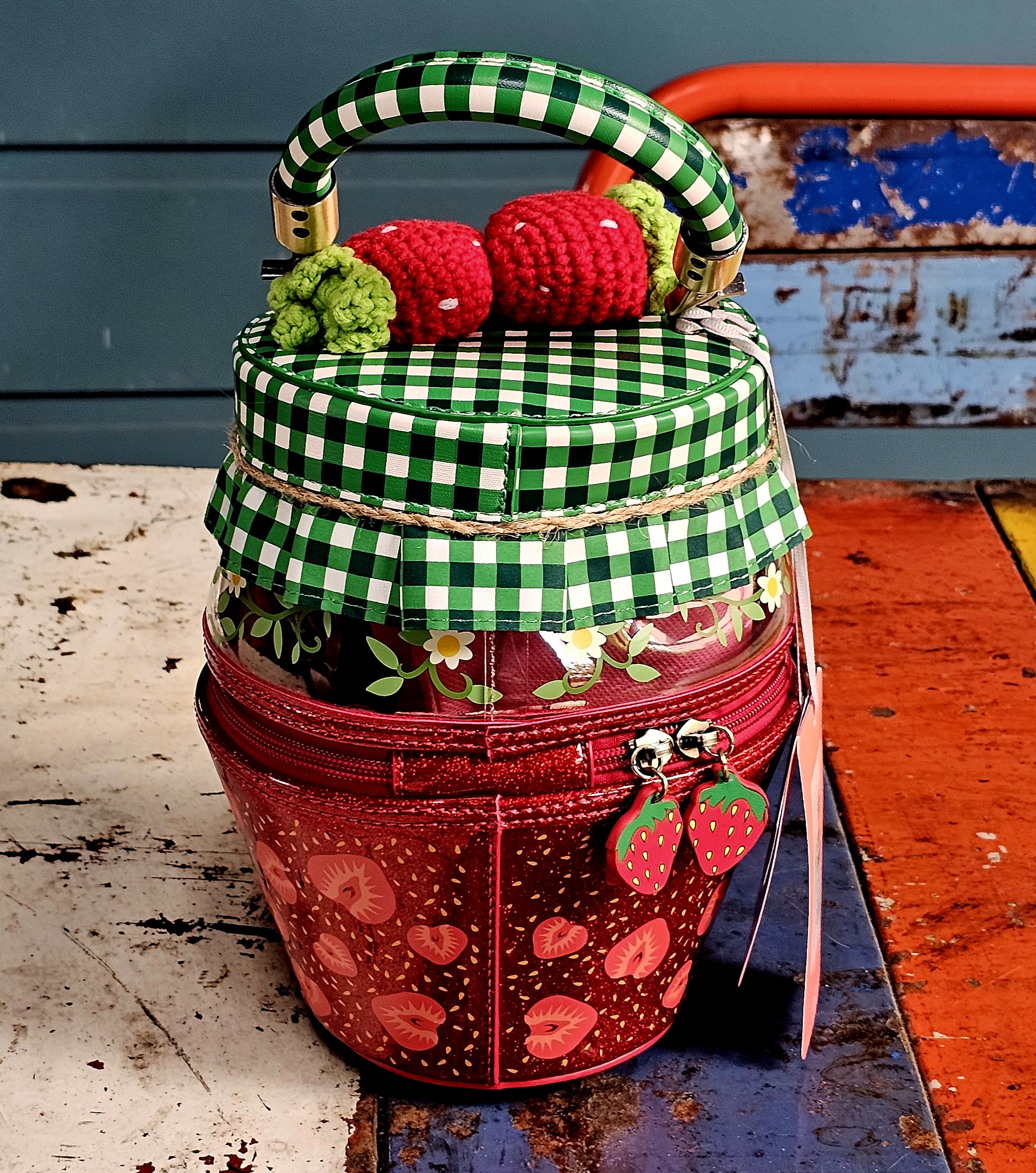 Vendula Strawberry Jam Bag - Farmhouse Pantry - morpeth gift gallery vendula london flower shop mini grace grab wallet coin purse flip phone case pouch kate eliza bella alice paige key charm pod case zip around zipper farmhouse pantry