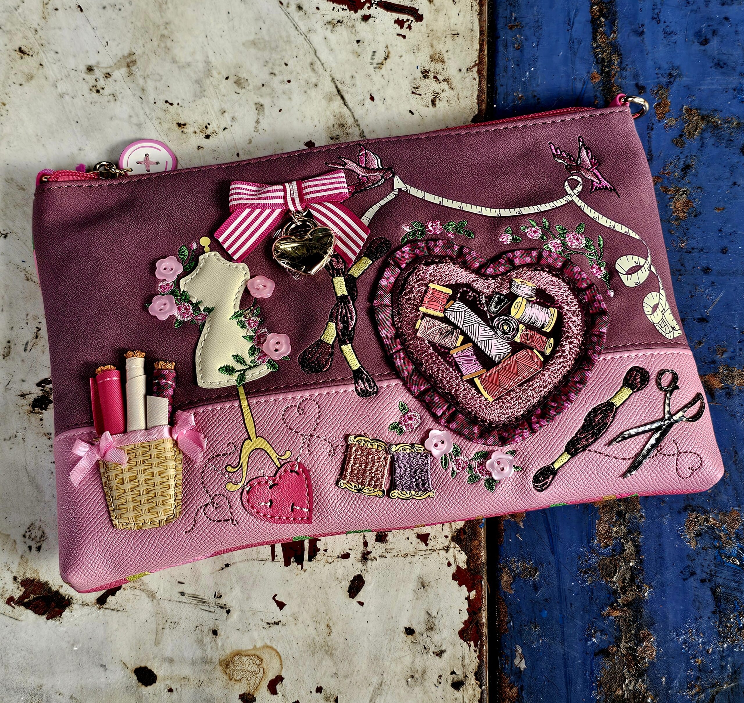 Vendula Kate Pouch Bag- Sewing Box - morpeth gift gallery vendula london flower shop mini grace grab wallet coin purse flip phone case pouch kate eliza bella alice paige key charm pod case zip around zipper farmhouse pantry sewing box